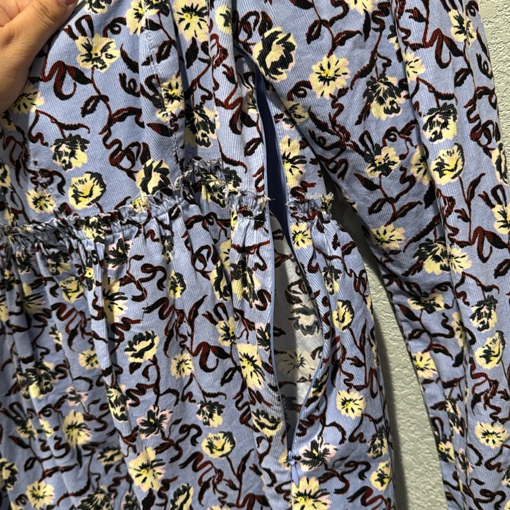 FREE PEOPLE NWOT Floral Corduroy Mini Dress for Fall/Summer - Picture 6 of 10
